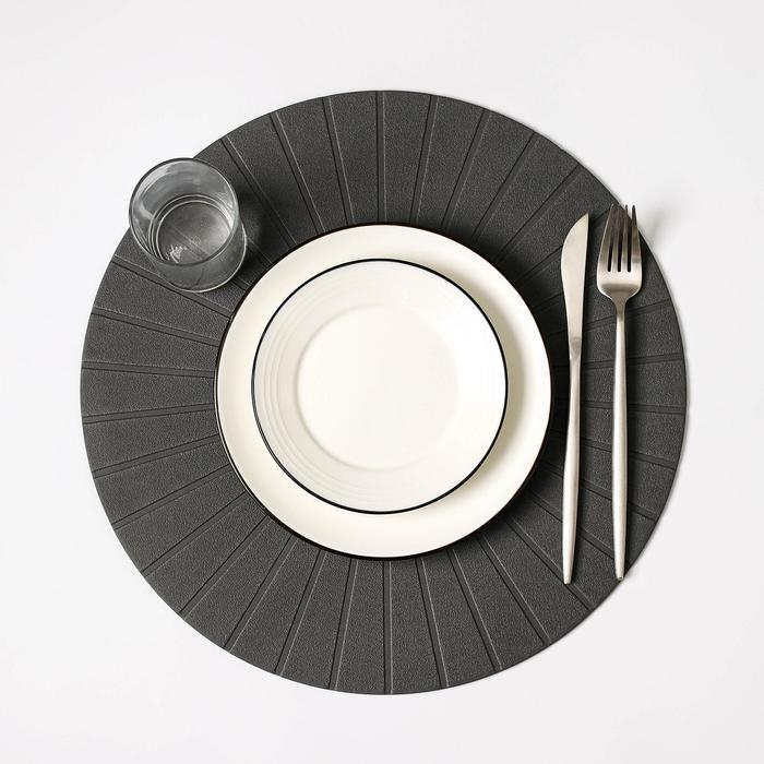 Салфетка кухонная «Ра», d=36 см, цвет серый